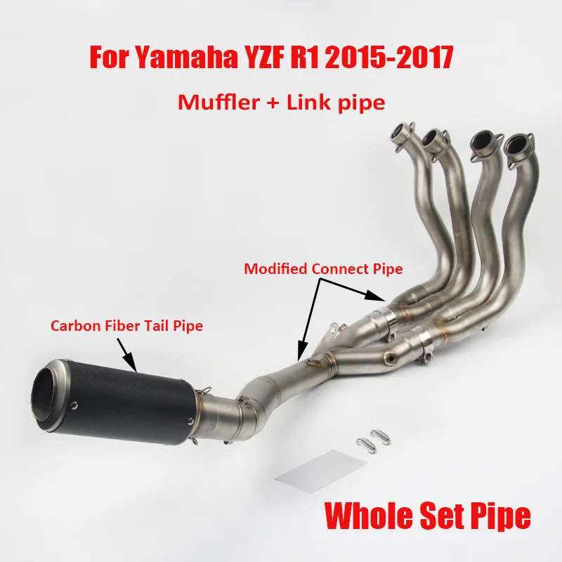 

R1 MT-10 Motorcycle Exhaust Escape Muffler Silencer Header Front Link Pipe Connecting Whole Set for Yamaha MT10 R1 2015-2018