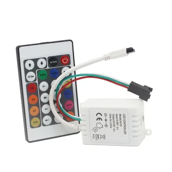 

Pixel LED Controller For WS2812 WS2812B ws2811 SK6812 Addressable LED Strip Light DC5-24V A010 24key IR Remote RGB Controller