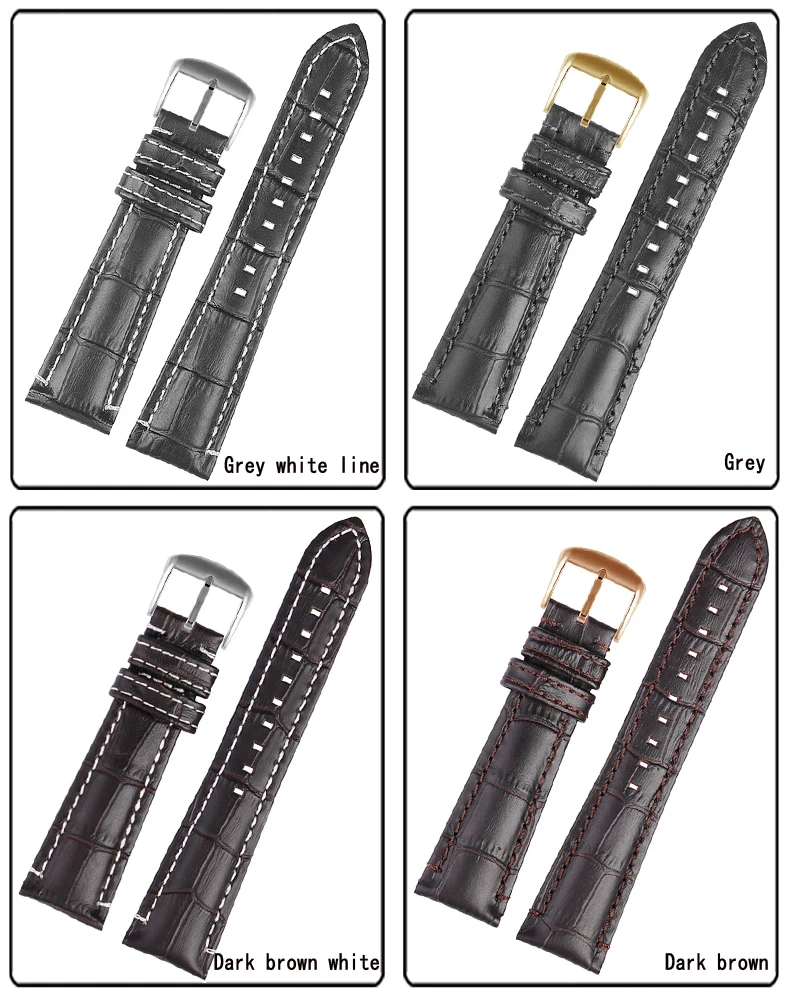 para armani relógio pulseira de couro genuíno dos homens pulseira textura crocodilo