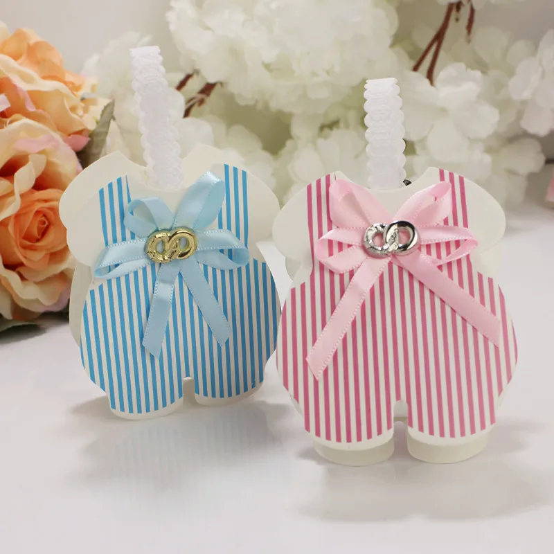 24Pcs Suspender Trousers Candy Gift Box Wedding Packaging Dragee Baptism Communion Decoration Party Paper Bags with Handle | Дом и сад