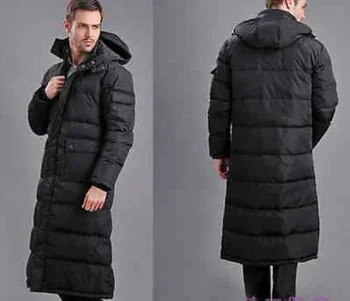 

HOT Winter Mens Duck down jacket Long Puffer Warm Coat Hooded Full length Parka#