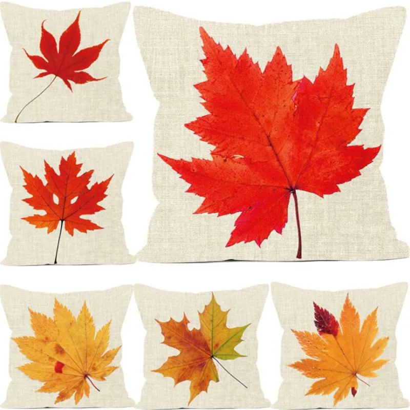 

Autumn Story Maple Leaf Series Pillow Case Home Sofa Children's Room Decorative Pillow Case Office Waist Pad Set