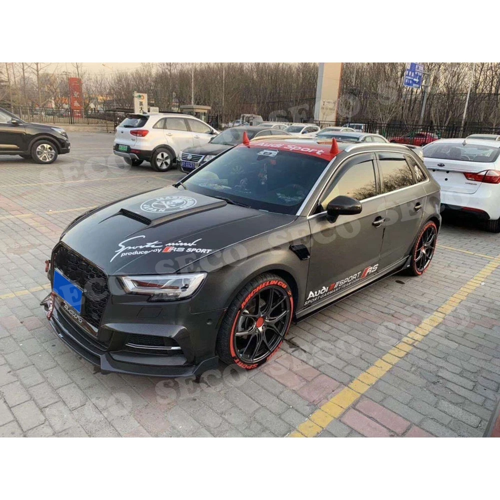 Карбоновая передняя противотуманная фара для Audi A3 S3 седан хэтчбек 2013 2019 RS3 стиль
