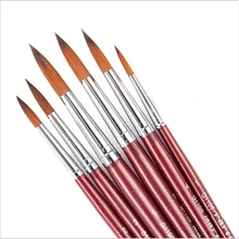 6 шт./лот круглая форма нейлоновые волосы деревянная ручка набор кистей для рисования акварельные масляные гуаши акриловые краски принадлежности художественные Кисти