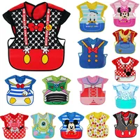 Cute Baby Bibs EVA Waterproof sleeveless Lunch Disney Feeding Bibs Baby Cartoon Feeding Cloth Children Baby Apron 1