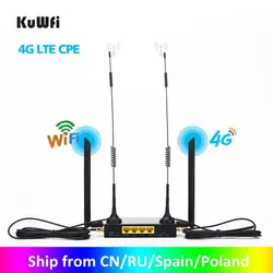 Kuwfi roteador industrial, 300mbps, roteador cat4, 4g, cpe, extensor de sinal wi fi, suporte para 32 usuários, com entrada de cartão sim