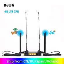 KuWFi Router 300Mbps Промышленный маршрутизатор CAT4 4G CPE Маршрутизатор Extender Сильный сигнал Wi-Fi Поддержка 32Wifi пользователей со слотом для SIM-карты