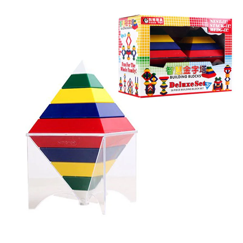 

30PCS Pyramid Building Blocks Set Inserting Assembling Creative Educational Toys Stacking Block Collection Assembly for Kid Toys