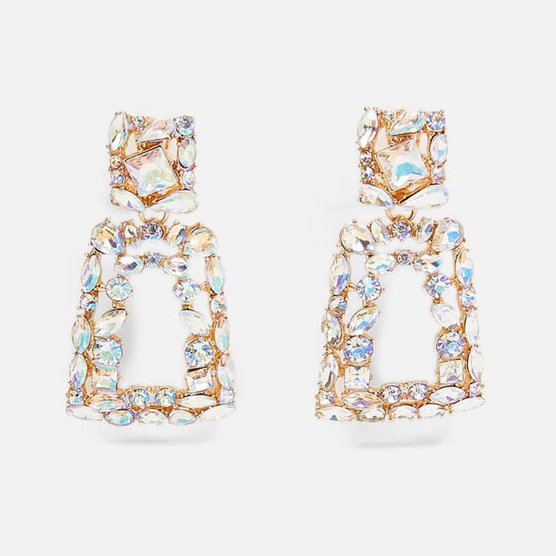 Style 11 Серьги-подвески с кристаллами Girlgo ZA, большие длинные квадратные Висячие серьги для женщин, модные вечерние свадебные ювелирные изделия, AD1 - Окраска металла: Style 11