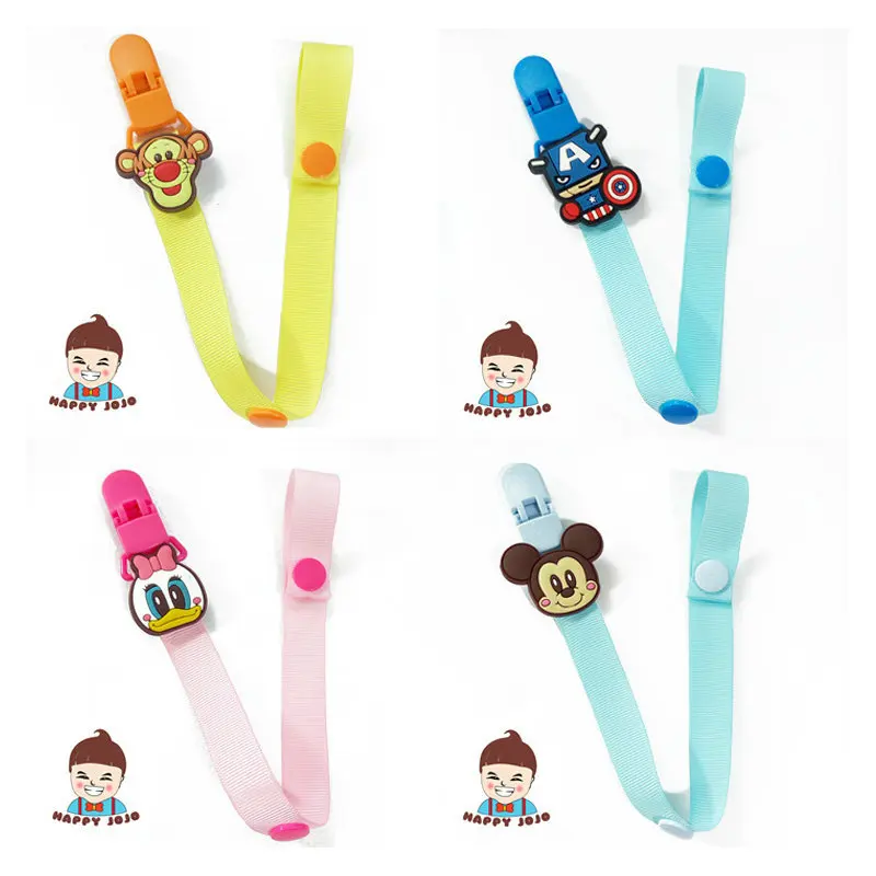 1 Piece Cartoon Bebe Pacifier Baby Clips Chain Mickey Mouse Spiderman