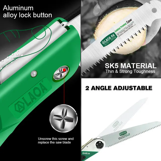 LAOA Garden Saw Pruner Secateurs Pruning SK5 Gardening Serra Camping Saws Foldable Sharp Tooth DIY Woodworking Hand Tool 3