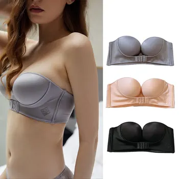 

Women Strapless Bra, Super Push Up, Sexy Underwear, Invisible Front Closure Bra, Bras, Underwear For Wedding Dress, ABC Cup