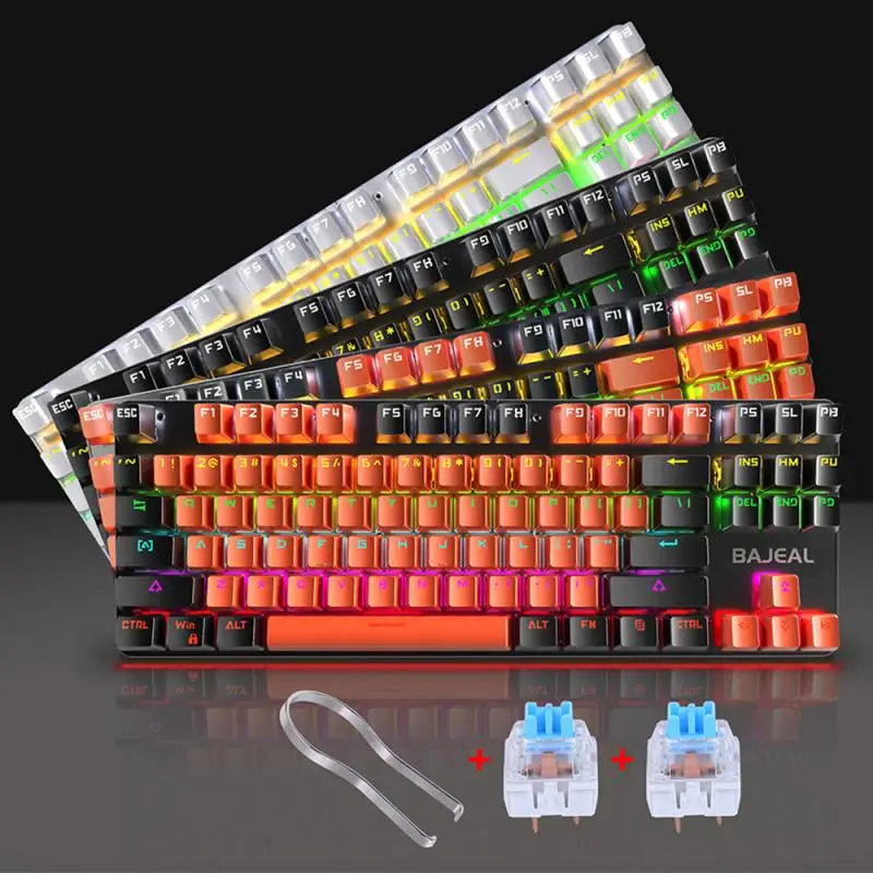 K200 Blue Switch 87 key Gaming Mechanical Keyboard Green Axis USB Wired