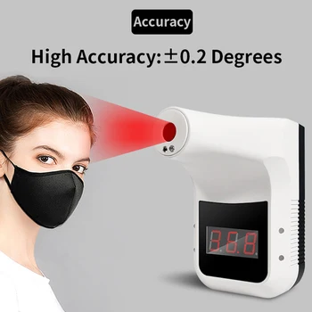 

Wall-Mounted Infrared Thermometer Non-Contact Hand Free Forehead Thermometer for Offices Factories Schools Mall Subway J