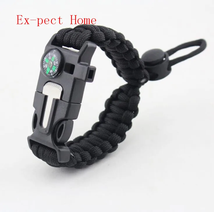 200 шт./лот открытый компас для выживания paracord свисток шестерни пряжка Кемпинг спасательный канат спасательный Браслет - Color: G
