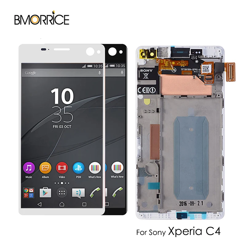 

LCD Display For Sony Xperia C4 E5303 E5306 E5333 Touch Screen Digitizer Assembly Replacement Parts White With Frame