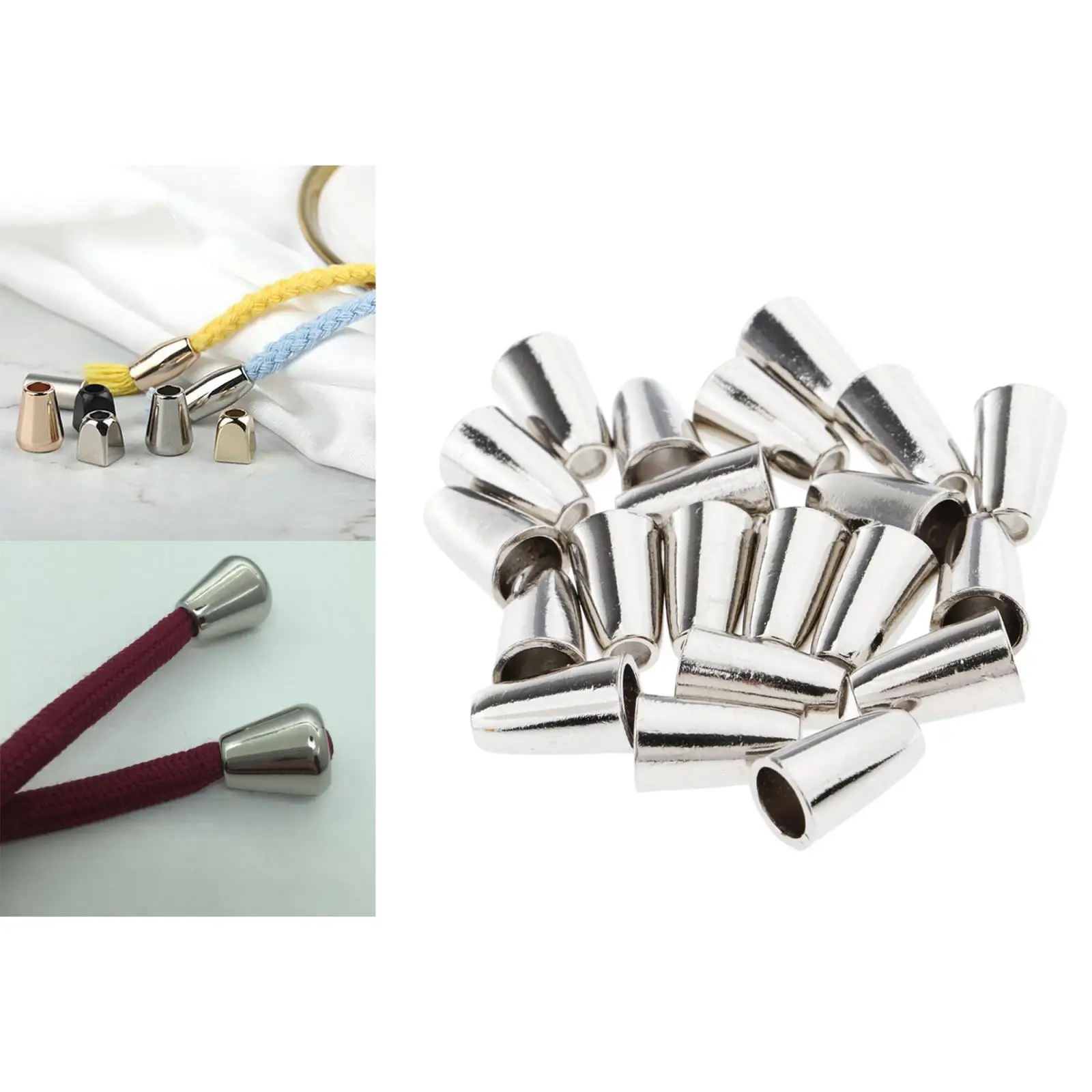 20Pcs Conical Bell Toggle Stopper Cord Locks End for Hoodie Sweater Sportwear