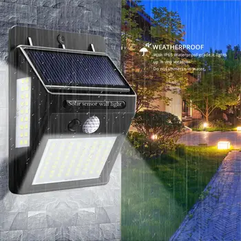

100 LED Diode Wall Lamp Solar LED Light Outdoor PIR Motion Sensor Street Light For Home Garden Fence Garage Auto ON/OFF Security