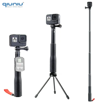 

QIUNIU Extendable Monopod Selfie Stick Handheld Pole with Tripod Adapter Mount for GoPro Hero 8/7/6/5 for DJI Osmo Pocket Camera