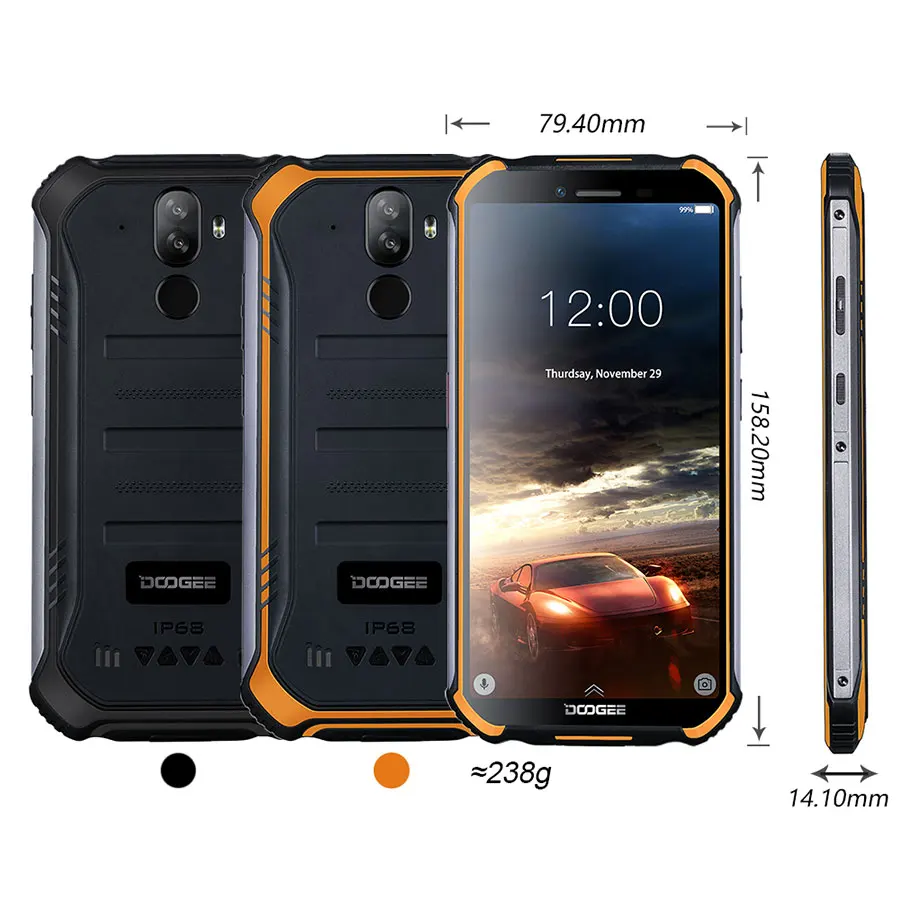 DOOGEE S40 4G сетевой Мобильный телефон 5,5 дюймов дисплей 4650 мАч MT6739 четырехъядерный 3 ГБ ОЗУ 32 Гб ПЗУ Android 9,0 IP68/IP69K