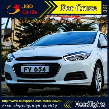 

Car styling LED HID Rio LED Chevrolet Cruze headlight Head Lamp case for Chevrolet Cruze headlights 2015 Bi-Xenon Lens low beam