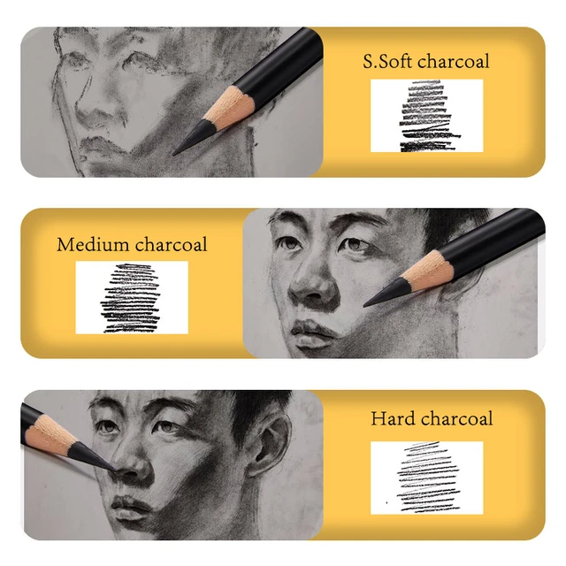 1Set Sketch Charcoal Pencils Black White Professional Graphite Pencils for  Drawing Artist Art Materials - AliExpress