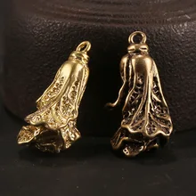 Латунный брелок стручок Лотоса Маленький Латунный Колокольчик голова тигра Латунный Колокольчик китайская капуста с отверстиями маленький чайник кулон аксессуары