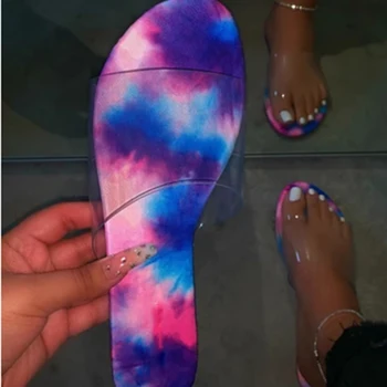 

Fashion sexy Roman style stitching color comfortable flat outdoor Women‘s slippers New summer flat bottom Female beach slippers