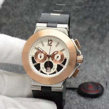 

luxury watch men AAA B-vlgari 44mm Quartz watch Small dial work tick movement stainless steel battery watches 0443