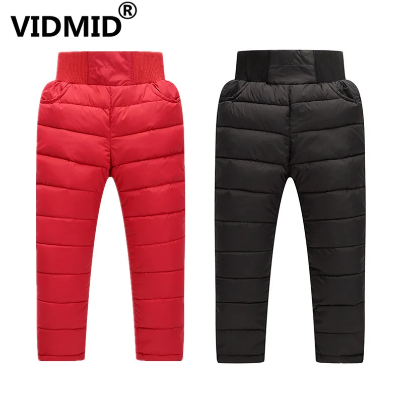 

VIDMID Girls Boys Winter Pants Cotton Thick Warm Trousers Waterproof Pants clothes kids High Waisted Baby Kid Pants 4118 01