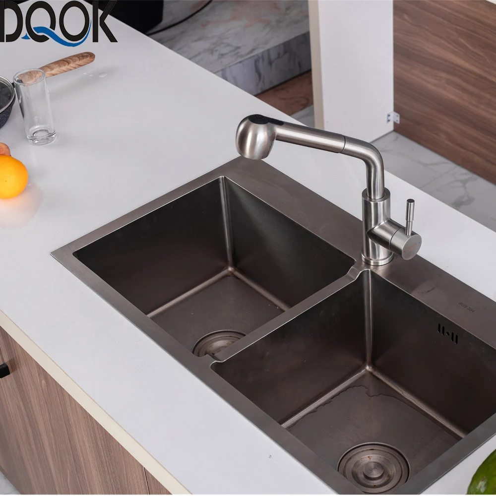 Смесители для кухни DQOK из матового никеля одно отверстие поворот на 360 градусов