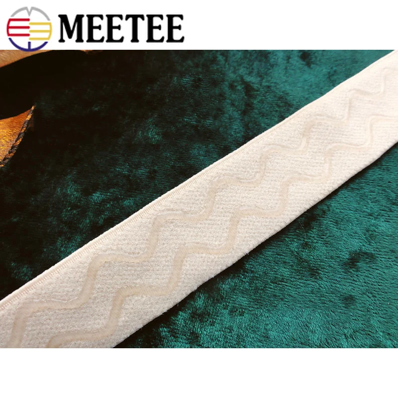 Meetee 5/10M 25/30 мм Эластичная лента резиновая незаметная противоскользящая силиконовая ремень для штанов, теплая жилетка, пальто, обувь спортивная Костюмы DIY Декор Аксессуары