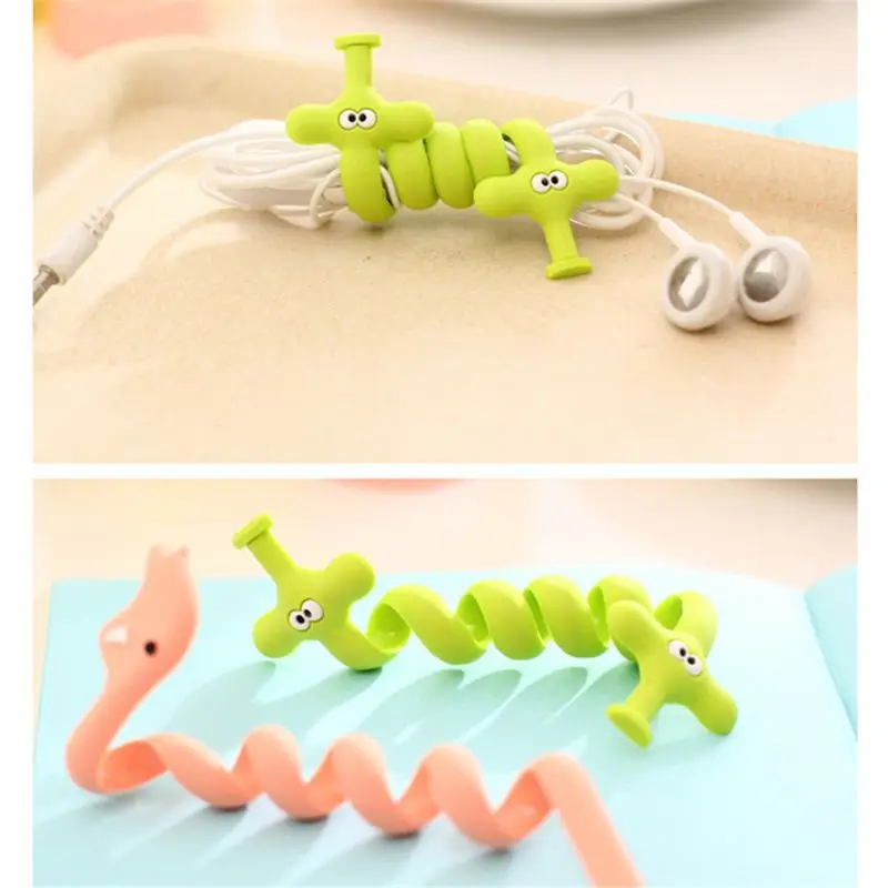 

Long Cartoon Cable Organizer Bobbin Winder Wire Protector Cord Holder Cover For Earphone IPhone Samsung MP3 USB
