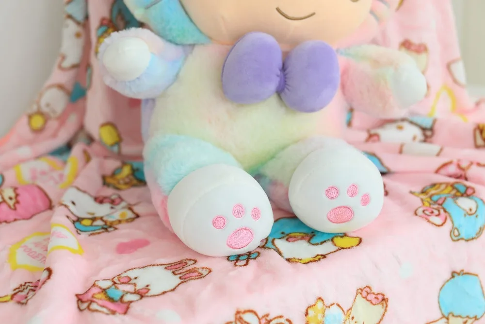 60 см Милая кошка плюшевая игрушка с одеялом мягкая мультяшная кошка кукла украшение для дома подушка для сна подарок на день рождения для девочки
