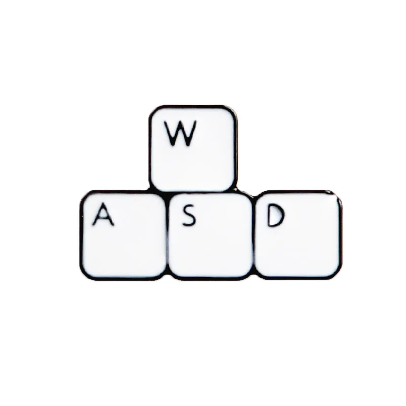Игровая эмалированная клавиатура WASD булавки для планшетов броши в подарок