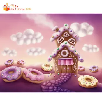 

LIFE MAGIC BOX Candyland House Hromakey Photo Backdrops Wedding Birthday Kids Photography Backgrounds