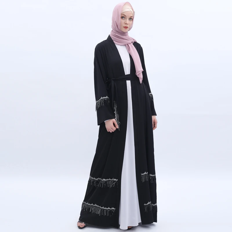 Открытый кардиган-кимоно abaya с блестками, Дубаи, мусульманский хиджаб, платье, восточный женский халат для женщин, кафтан, турецкие платья, исламский Халат