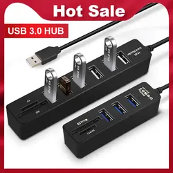 USB Hub 3,0 Multi USB 3,0 usb-хаб высокое Скорость 3/6 Порты вцв TF SD Card Reader все в одном для ПК компьютер интимные аксессуары