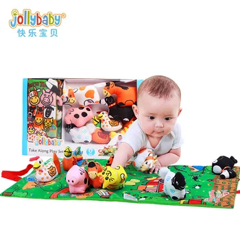 

3D Animals Playmat Plush Doll Rattle Soft Reading Cloth Books Baby Toddler Educational Toys for Newborns Crib Learning