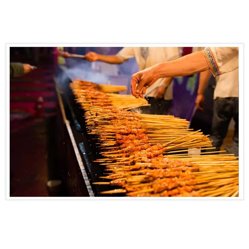 Disposable Wood Sticks Barbecue Tools Natural BBQ Bamboo Skewers for Shish Kabob Grill Fruit vegetable