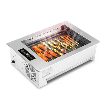 

Smokeless Grill Embedded Stainless Steel BBQ Griddle Touch Barbecue Grill 220v Electric Grill Griddle 2000w Electric Barbeque
