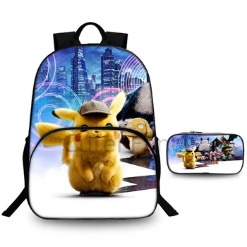 

Pokemon 2 Pcs Printing Children School Bags Teenager Girls Boys Shoulder Backpack Galaxy Universe Space Women Men Travel Daypack