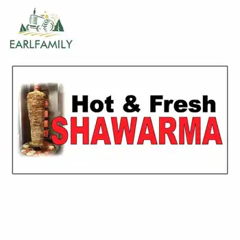 

EARLFAMILY 13cm x 6.6cm For Hot & Fresh Shawarma Car Stickers And Decals Fashion DIY Occlusion Scratch Creative Stickers