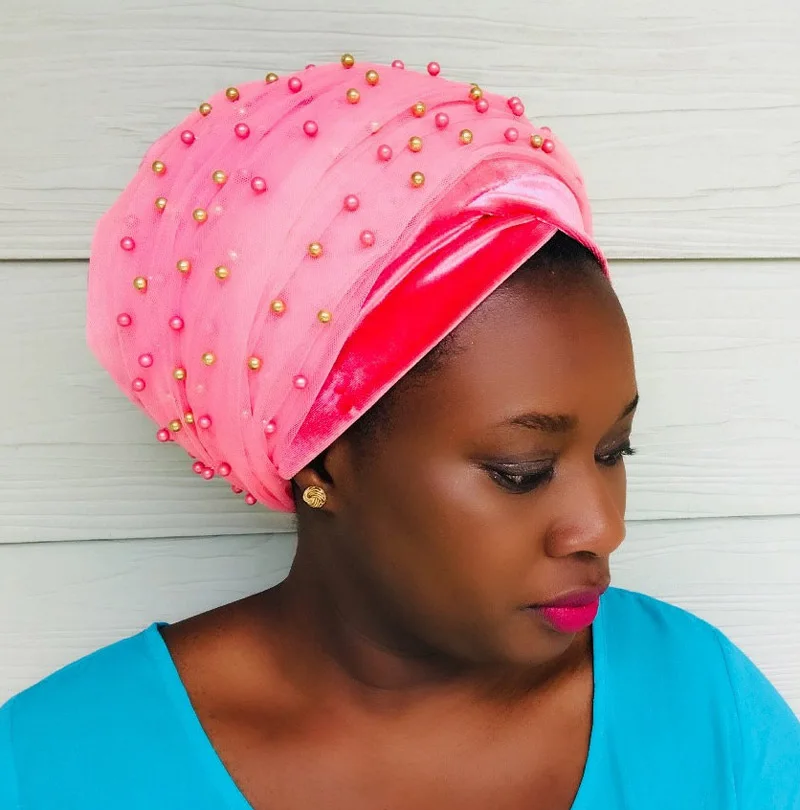 2019 Новый мусульманский длинный хвост шарф шапка Skullies Beanie бархатная жемчужный