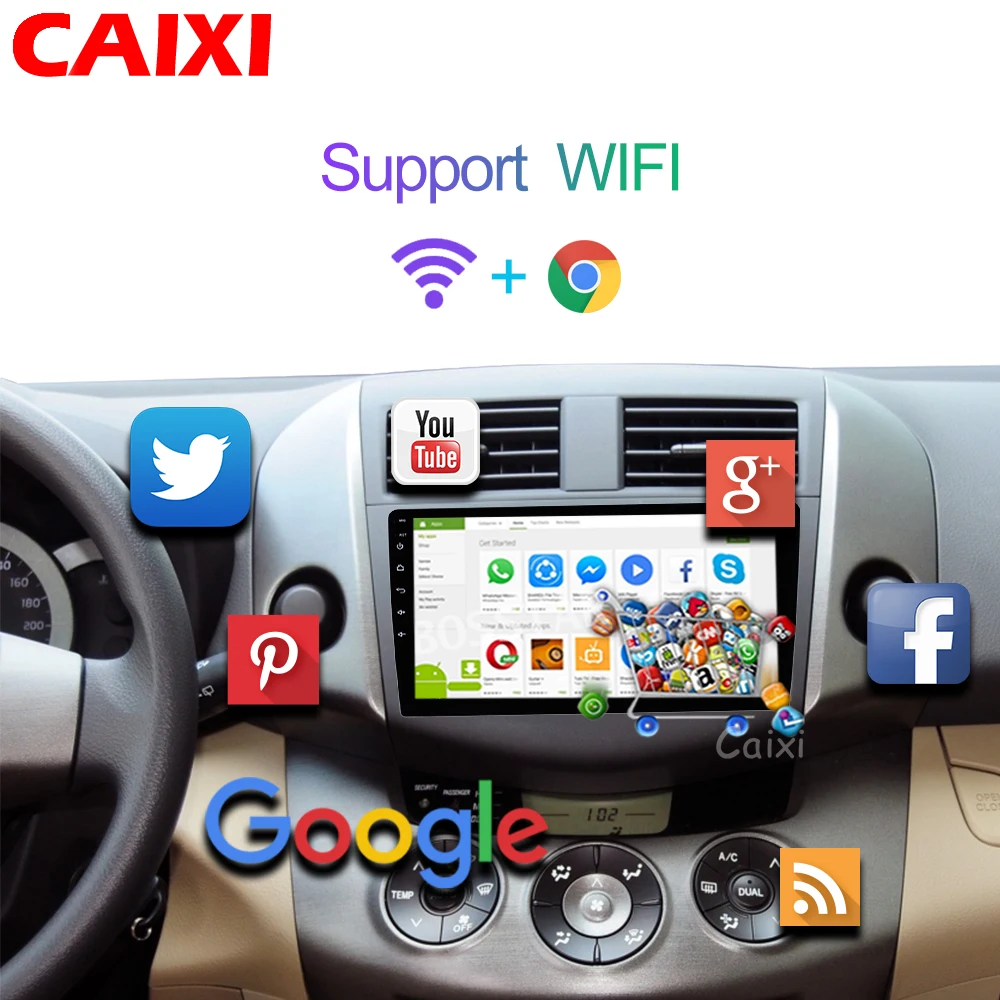 CAIXI Android 8,1 2din автомобильный мультимедийный плеер для toyota RAV4 Rav 4 2007 2008 2009 2010 2011 Автомобильный Радио DVD Wifi плеер