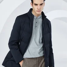 BOSIDENG, средняя длина, Вертикальный Воротник, пуховик для мужчин, бизнес, досуг, зима, морозостойкая, липкая шерсть, воротник, пальто B80141127