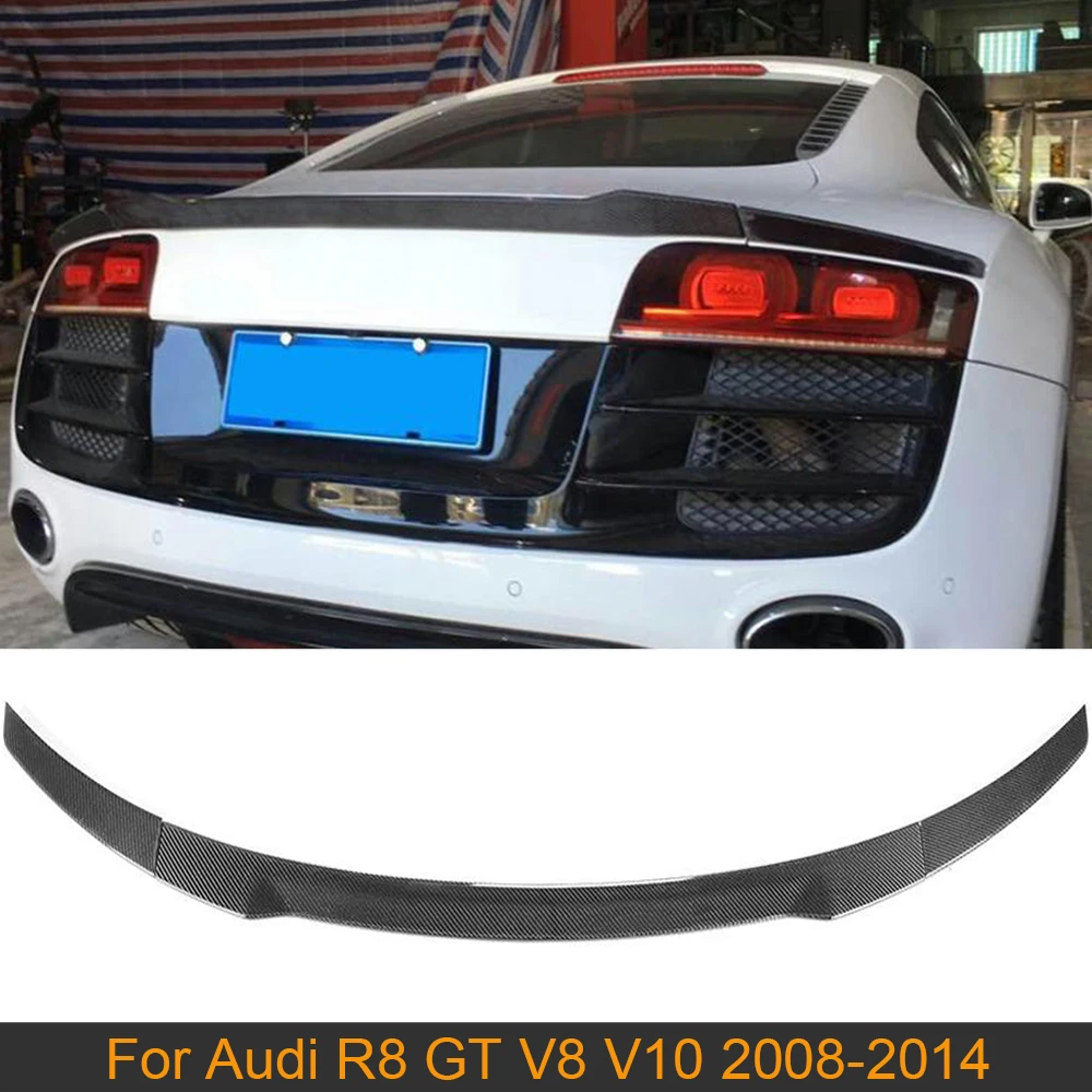 Карбоновый спойлер заднего багажника крыла для Audi R8 GT V8 V10 2008 2014 автомобиля задний