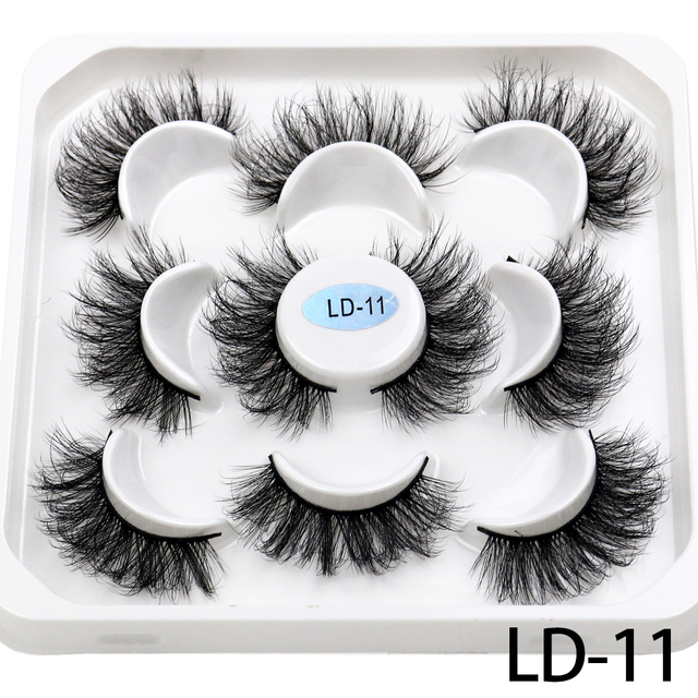 Pairs 25mm 3D Mink Lashes Bulk Russian Volume Fluffy Natural False Eyelashes Thick Dramatic Mink Eyelashes Wholesale maquiagem