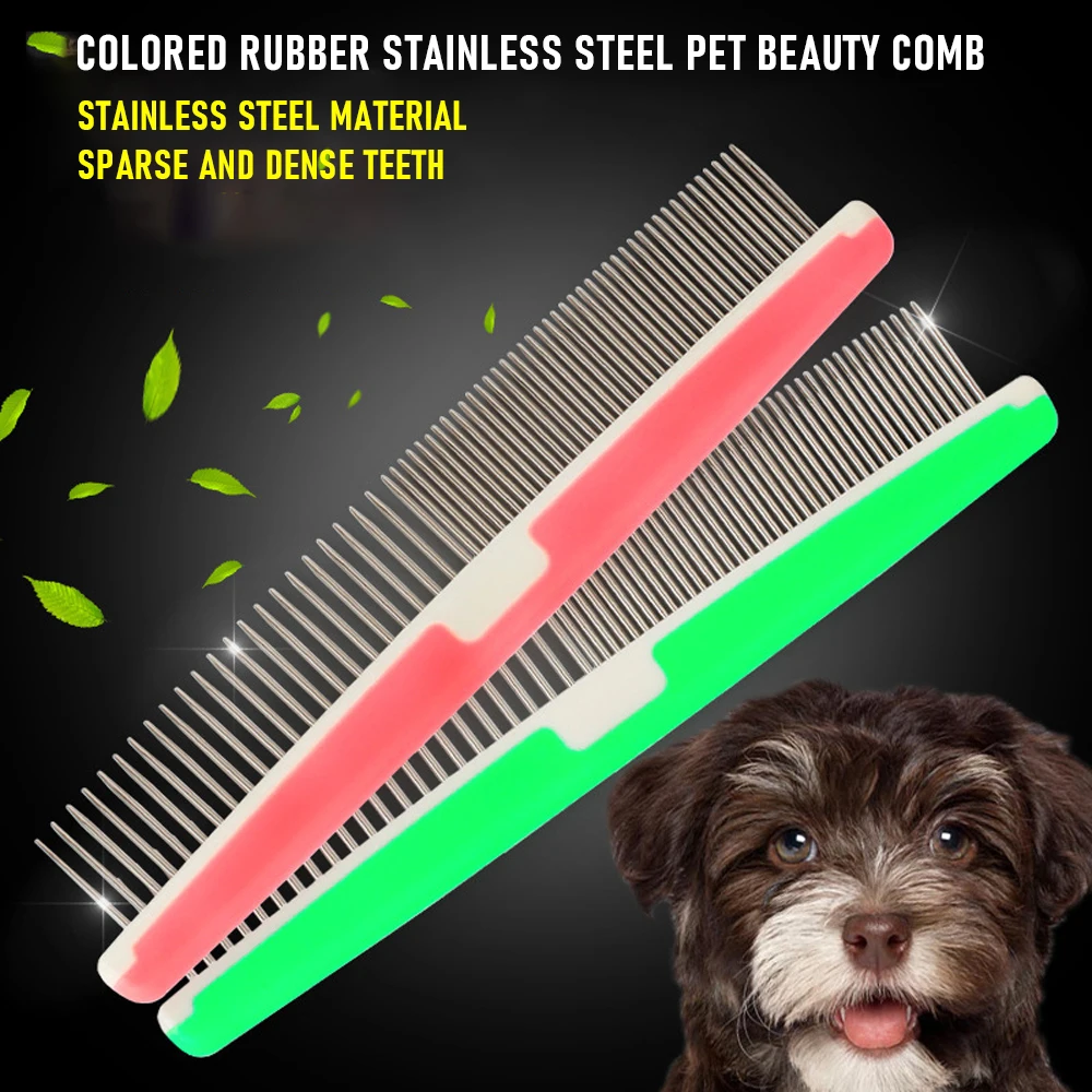 

Pet Comb for Dogs Cats Stainless Steel Tangle Matted Fluffy Hair Brush Wool Garlic Caculation Spitz Puppy Kitty Beauty Supplies