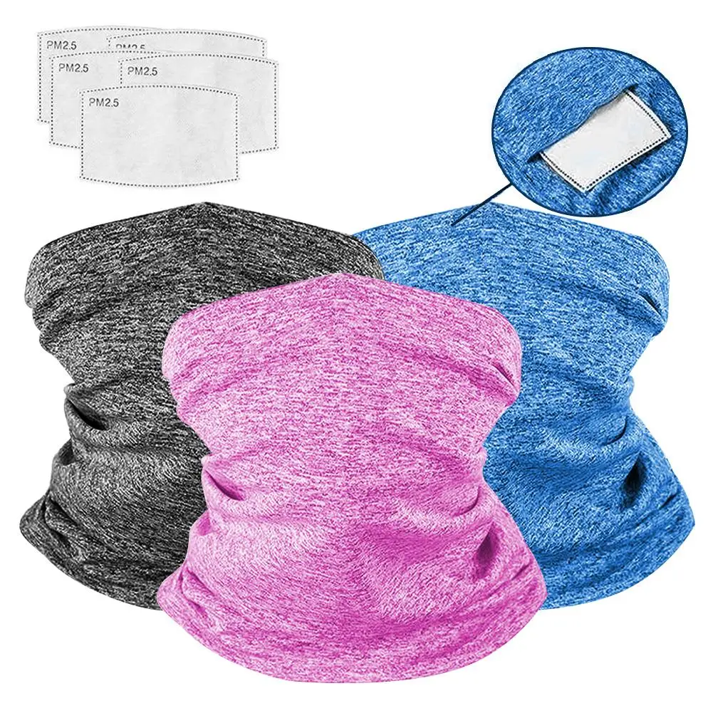 

Bandanas Face Mask Dustproof Neck Gaiter Breathable Mask For Men Women Outdoor Cycling Hiking With PM 2.5 Mask Filters Gift